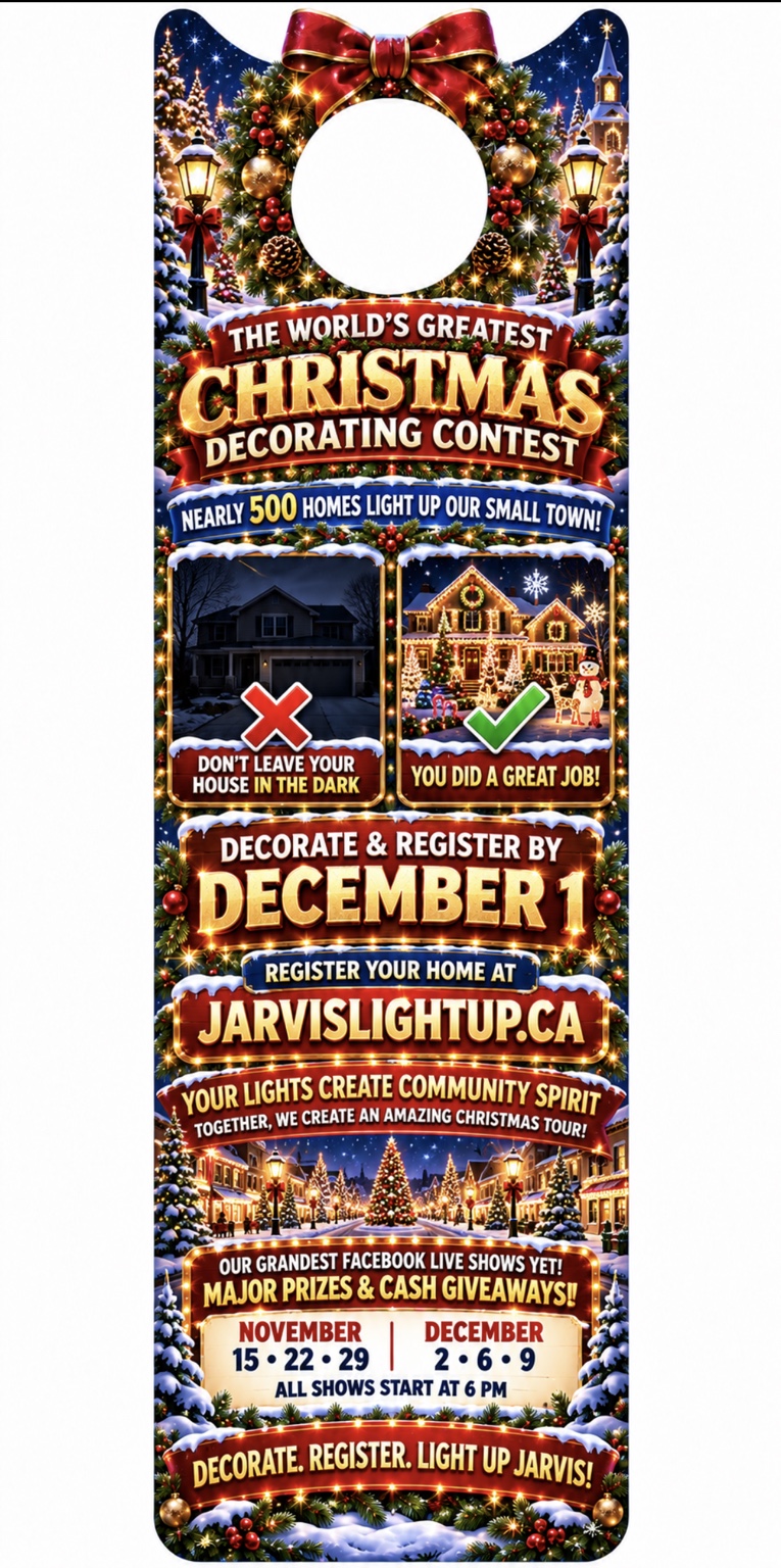 Jarvis Light Up Christmas decorating contest poster
